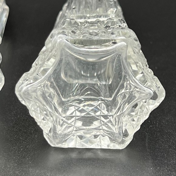 Cut Glass Salt & Pepper Shaker Pewter Toppers - Picture 5 of 14